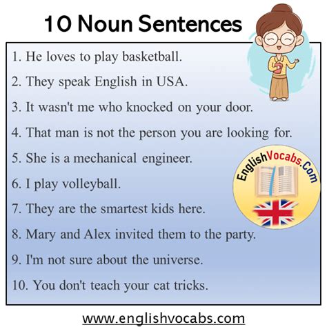 10 Examples Of Noun Sentences