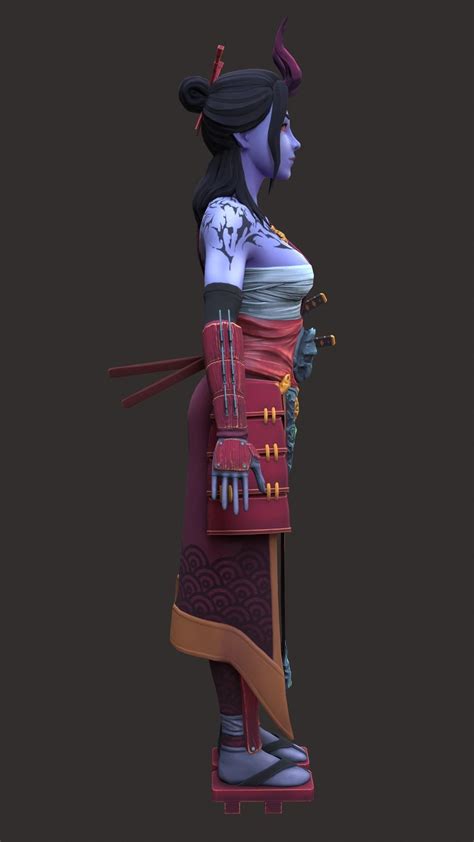 3d Model Oni Girl Vr Ar Low Poly Cgtrader