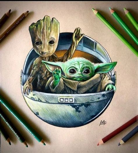 Snap, tough, & flex cases created by independent artists. Baby Yoda and Baby Groot! | Star wars drawings, Star wars art, Yoda art
