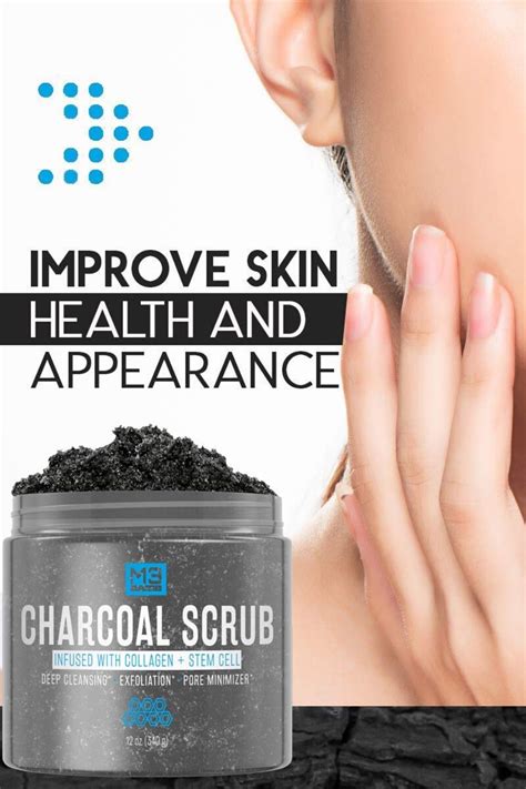 M3 Naturals Activated Charcoal Scrub Infused With Collagen And Stem