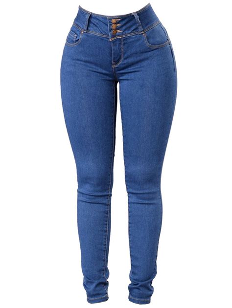 [32 off] 2021 womens classic slimming butt lift stretch skinny denim jeans in blue dresslily