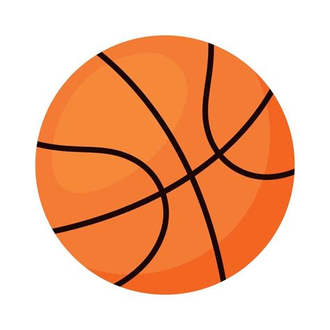 Basketball Vector Icon Clipart In Flat Animated Illustration On White