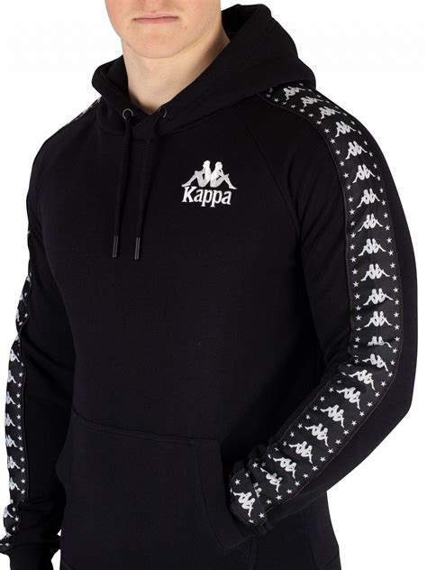 Lyst Kappa Blackwhite Authentic Porta Pullover Hoodie In Black For Men