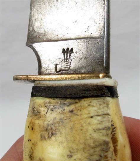 Vintage Solingen 13109 Hunting Knife W Sheath And Bone Handle