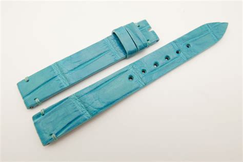 14mm14mm Light Blue Genuine Crocodile Skin Leather Watch Strap Band Wt5184 Ziczac Leather