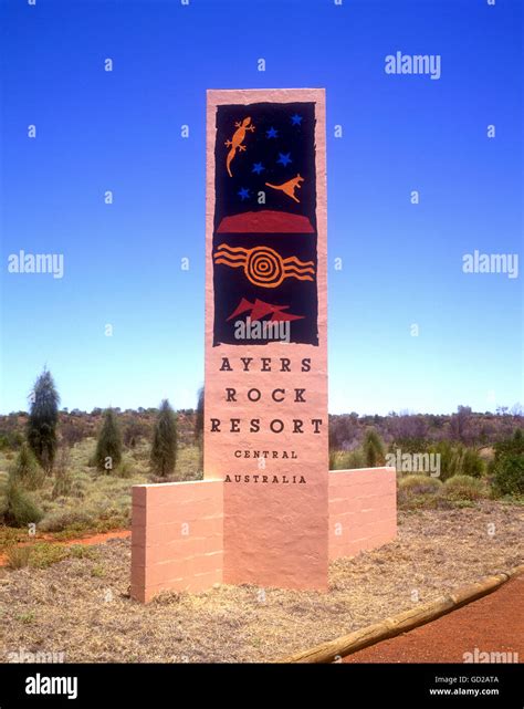 Australia Northern Territory Ayers Rock Ayers Rock Resort Sign Uluru