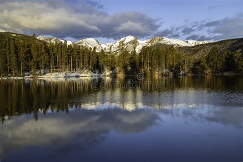 Sprague Lake Morning In Rocky Mountain National Park Stock Image