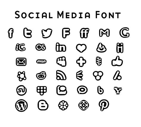Social Media Icons Bold Font On Behance
