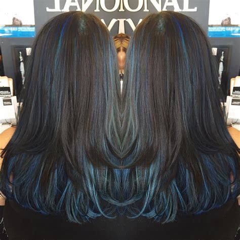 Dark Hair With Blue Highlights Hair Colors Ideas Blue Hair