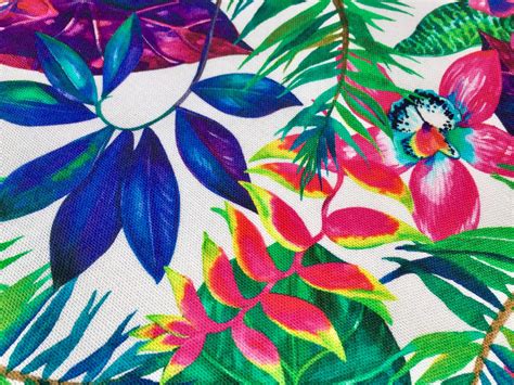 Tropical Flower Orchid Fabric Curtain Upholstery Cotton Material