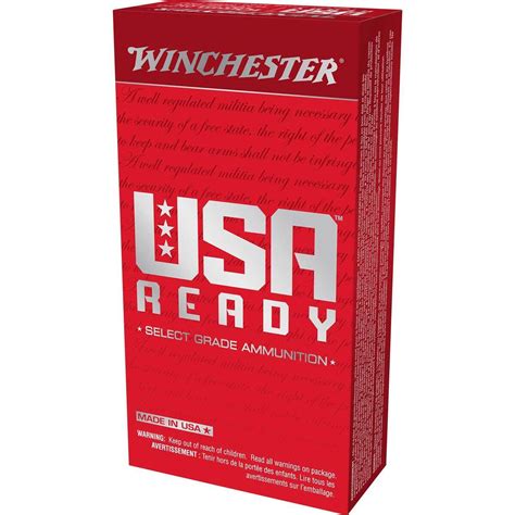 Winchester Usa Ready 10mm Auto 180gr Fmjfn Centerfire Handgun Ammo 50