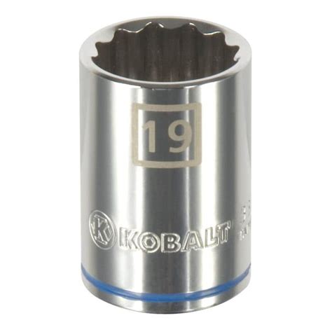 Kobalt Metric 12 In Drive 12 Point 19mm Shallow Socket At
