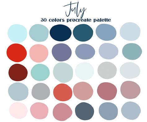 July Neutrals Procreate Color Palette Ipad Procreate Swatches Instant Download America