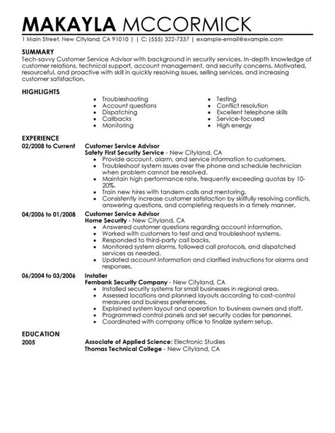 Investment advisor example of resume for investment advisor and financial executive. Best Sales Customer Service Advisor Resume Example ...