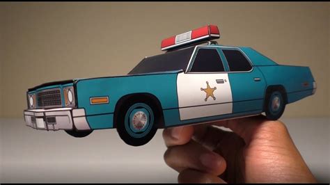 Jcarwil Papercraft 1976 Plymouth Gran Fury Police Car Building Paper