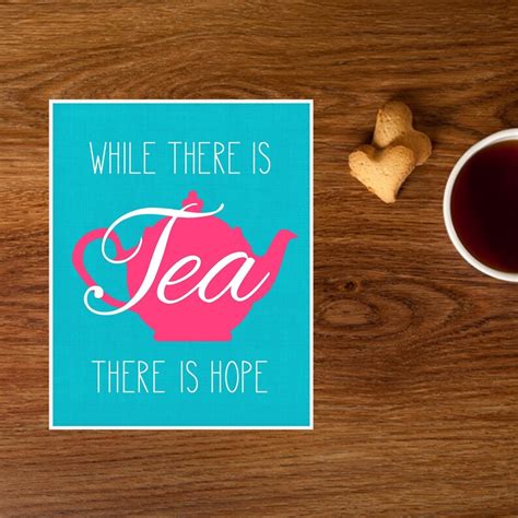Tea Print Kitchen Art Tea Quote T For Tea Lover Etsy