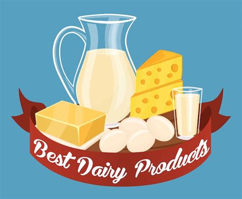 Dairy Products Set Vector Free Download