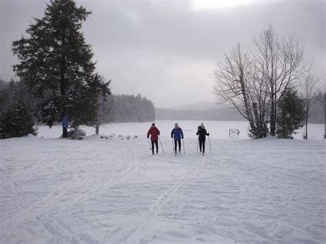 Cross Country Skiers Skiing By The Lake At Lapland Lake In The