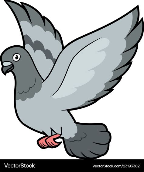 A Flying Pigeon Royalty Free Vector Image Vectorstock