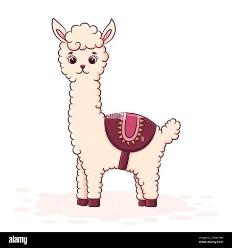 Cute Cartoon Llama Stock Vector Image And Art Alamy