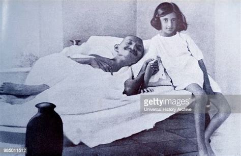 Mahatma Gandhi During A Hunger Strike Is Accompanied By Indira News Photo Getty Images