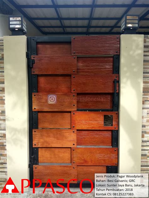 Bukaan pintu pagar juga dibuat lebar khas peternakan di luar negeri. Pagar Satu Pintu Woodplank GRC Galvanis di Sunter - Jual ...