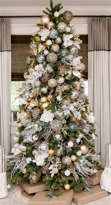 Árboles De Navidad En Plata Arbol Navideño Plata Decoracion De Pinos