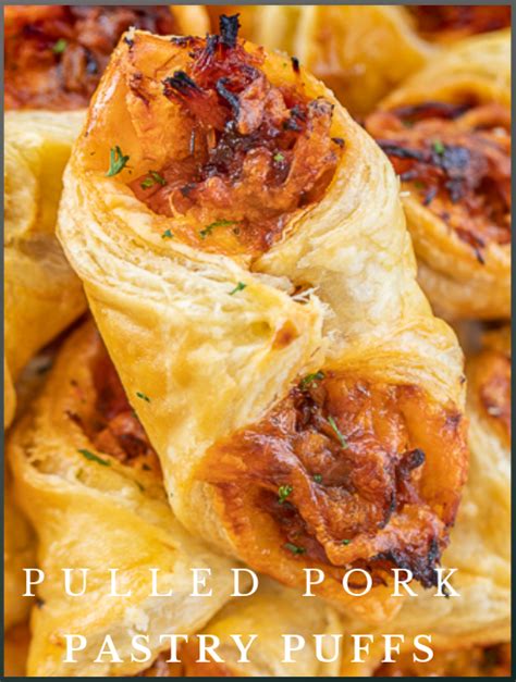 Line a roasting tray with parchment paper. Pulled Pork Pastry Puffs - only 4 ingredients - All ...
