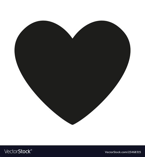 Black And White Heart Symbol Silhouette Royalty Free Vector