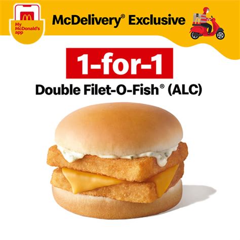 Click on the product for nutritional facts. 1-for-1 Double Filet-O-Fish (a la carte) for McDelivery ...