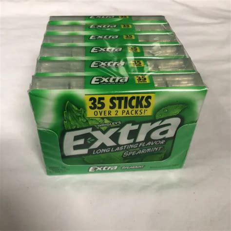 wrigley s extra spearmint sugar free chewing gum 35 sticks 6 packs sealed new 29 99 picclick