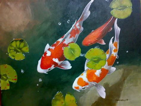 Traditional Media Koi Painting Fish Painting Koi Art
