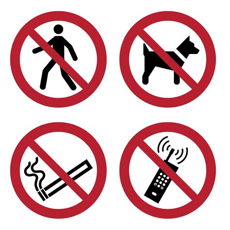 Prohibition Signs And Symbols