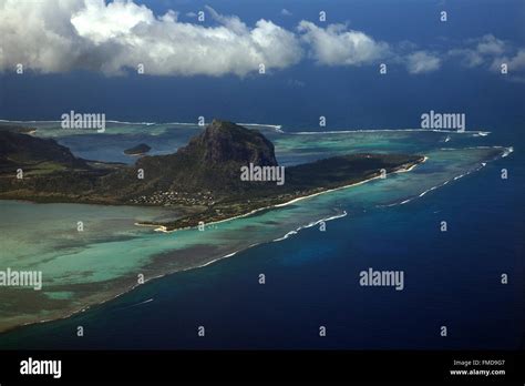 Aerial View View On The East Coast And The Peninsula With The Le Morne