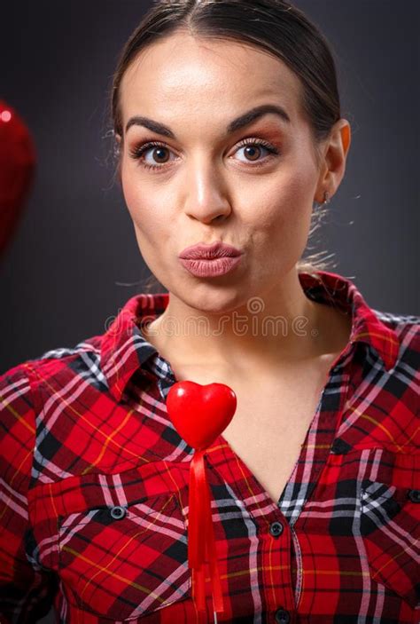 Cute Young Woman To Blow Kisses Stock Image Image Of Happiness