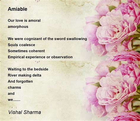 Amiable Amiable Poem By Vishal Sharma