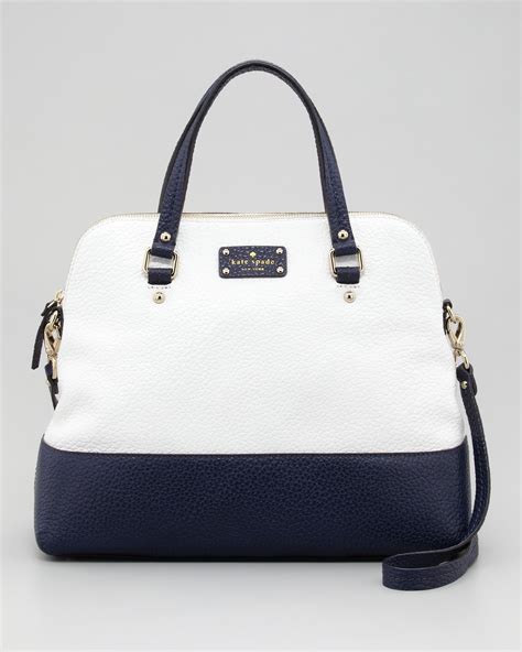 Kate Spade New York Grove Court Maise Satchel Bag Creamnavy