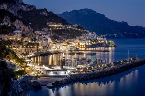 Amalfi Coast Italy Lit Up At Night Amalfi Coast Amalfi Italy Amalfi