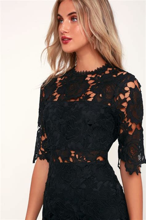 A Fine Romance Black Lace Sheath Dress Lace Dress Outfit Lace Dress