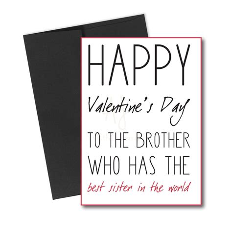 Brother Valentines Card Funny Card Envelope Aesthetic Journeys