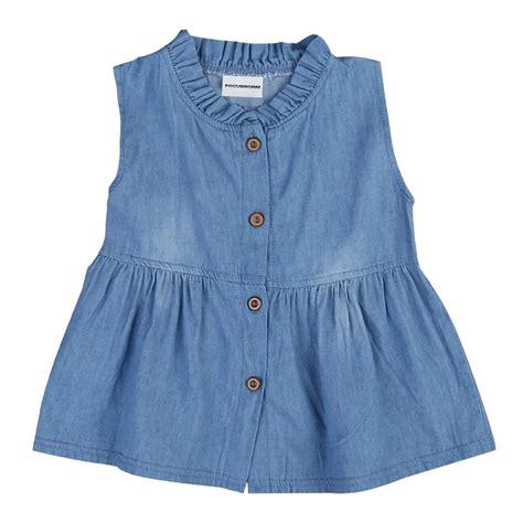 Toddler Kids Girls Baby Sleeveless Denim Dress Cute Single Breasted