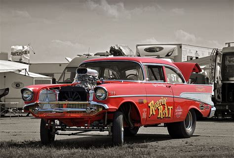 1957 Chevrolet Drag Gasser Hot Race Racing Retro Rod Rods Fond Décran Hd