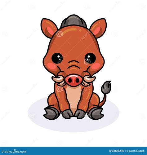 Cute Little Wild Boar Cartoon Stock Vector Illustration Of Piglet