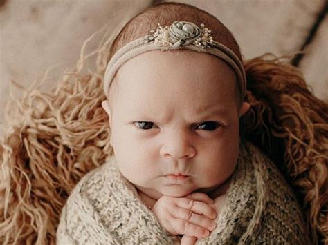 Grumpy Baby Photoshoot Photos Newborns Grumpy Face Photoshoot