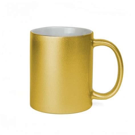 Metallic Gold Ceramic Sublimation Coffee Mug 11oz