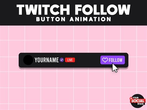 Twitch Follow Button Animation Pop Up Follow Animation Etsy Australia