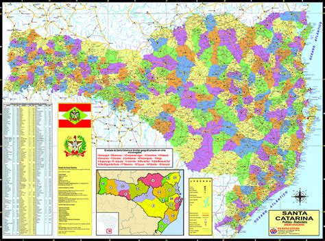 Mapa Estado Santa Catarina Político e Rodoviário LojaApoio