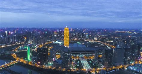 Night View Of Zhengdong New District Zhengzhou Henan Photo Image