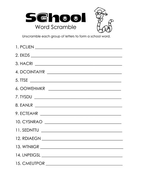 Word Scrambles For Kids Activity Shelter