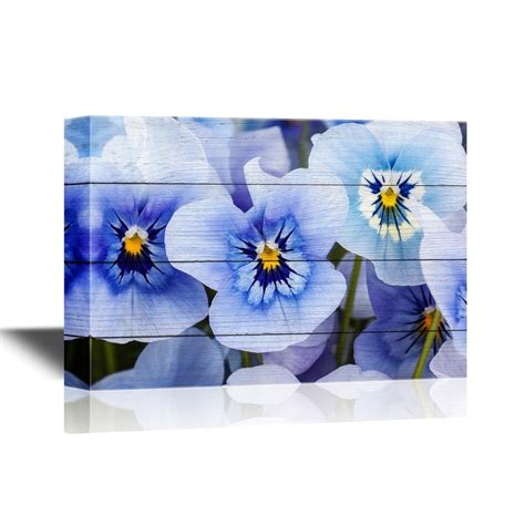 Wall26 Pansy Flower Canvas Wall Art Blue Pansy Flowers Gallery Wrap